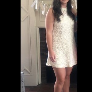 Ellison Cream Dress With White Design Size Large